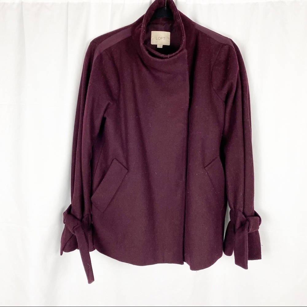 LOFT Burgundy Swing Coat